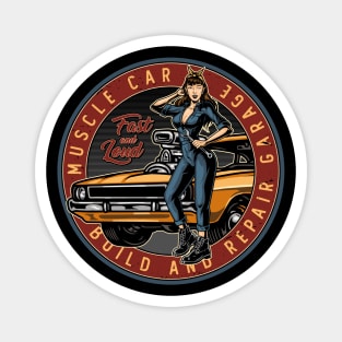 Muscle Car Garage Magnet